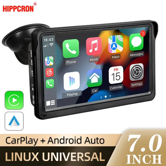 7-Inch Portable Wireless CarPlay & Android Auto Touchscreen